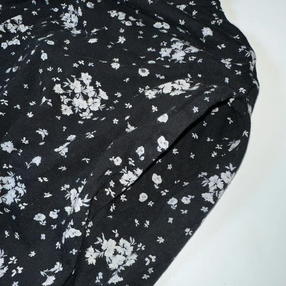 Old Navy Kid‎ Girls XL 14-16 Black Floral Tiered Short Sleeve Dress Pockets